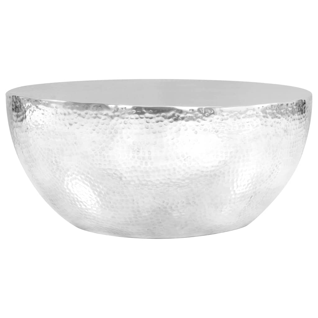 Τραπεζάκι Σαλονιού Hammered Ασημί 70 x 30 εκ. από Αλουμίνιο