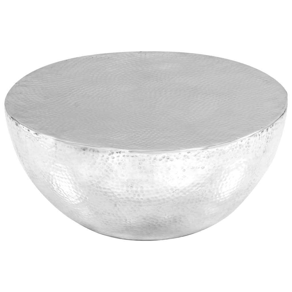Τραπεζάκι Σαλονιού Hammered Ασημί 70 x 30 εκ. από Αλουμίνιο