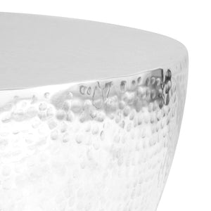 Τραπεζάκι Σαλονιού Hammered Ασημί 70 x 30 εκ. από Αλουμίνιο