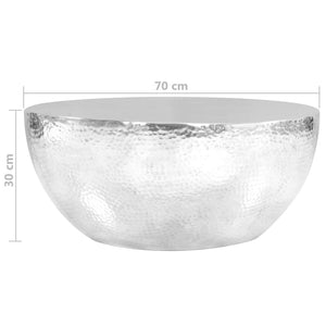Τραπεζάκι Σαλονιού Hammered Ασημί 70 x 30 εκ. από Αλουμίνιο
