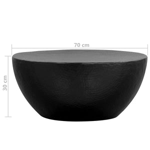 Τραπεζάκι Σαλονιού Hammered Μαύρο 70 x 30 εκ. από Αλουμίνιο - PAKOBAZAAR