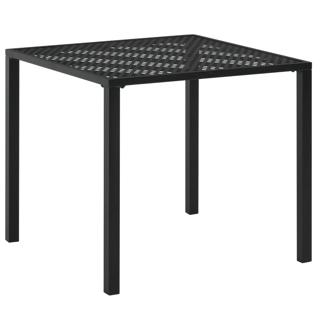 Τραπέζι Κήπου Μαύρο 80 x 80 x 72 εκ. Ατσάλινο