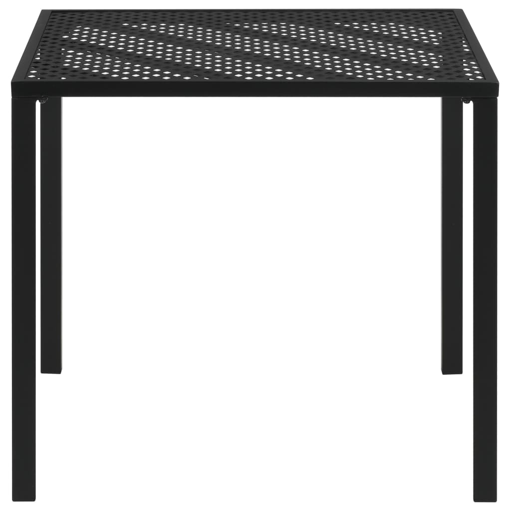 Τραπέζι Κήπου Μαύρο 80 x 80 x 72 εκ. Ατσάλινο