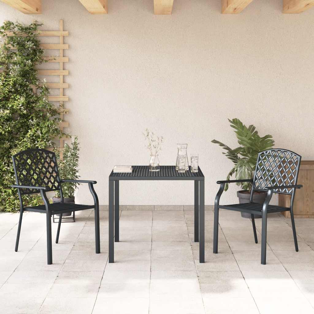 Σετ Επίπλων Bistro 3 Τεμαχίων Μαύρο Ατσάλινο
