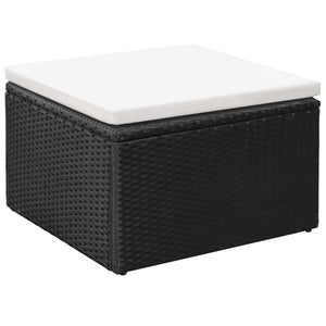 Σαλόνι Κήπου 4 Τεμαχίων Ασπρόμαυρο από Συνθετικό Ρατάν