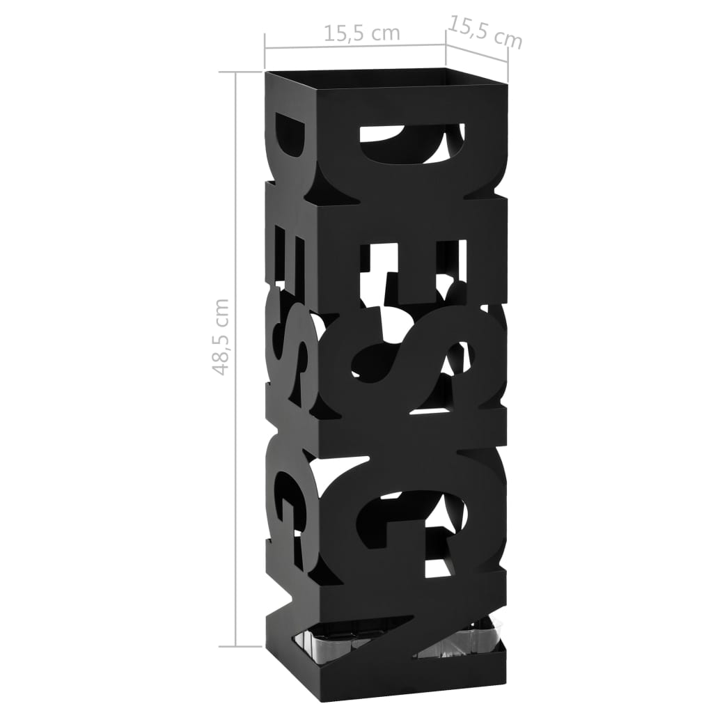 Ομπρελοθήκη με Σχέδιο Design Μαύρη Ατσάλινη - PAKOBAZAAR