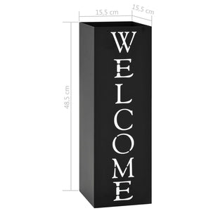 Ομπρελοθήκη με Σχέδιο «Welcome» Μαύρη Ατσάλινη - Pakobazaar
