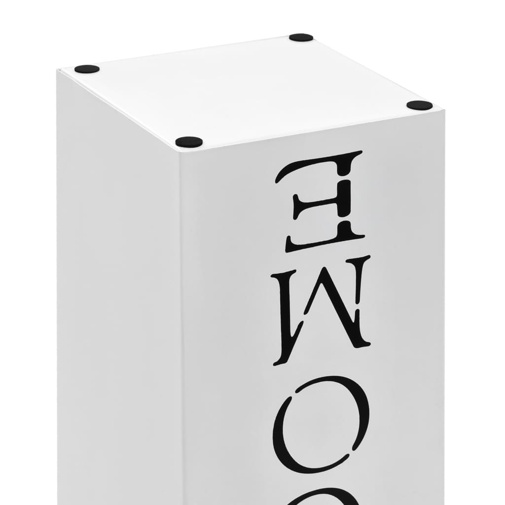 Ομπρελοθήκη με Σχέδιο «Welcome» Λευκή Ατσάλινη - PAKOBAZAAR