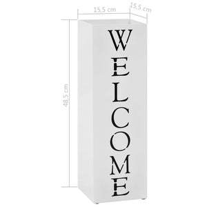 Ομπρελοθήκη με Σχέδιο «Welcome» Λευκή Ατσάλινη - PAKOBAZAAR