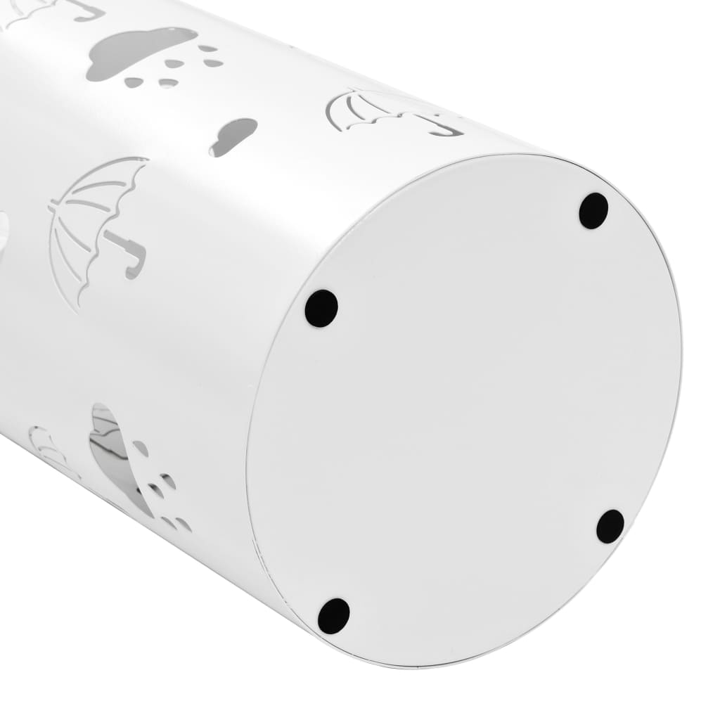 Ομπρελοθήκη με Σχέδιο Ομπρέλες Λευκή Ατσάλινη - PAKOBAZAAR