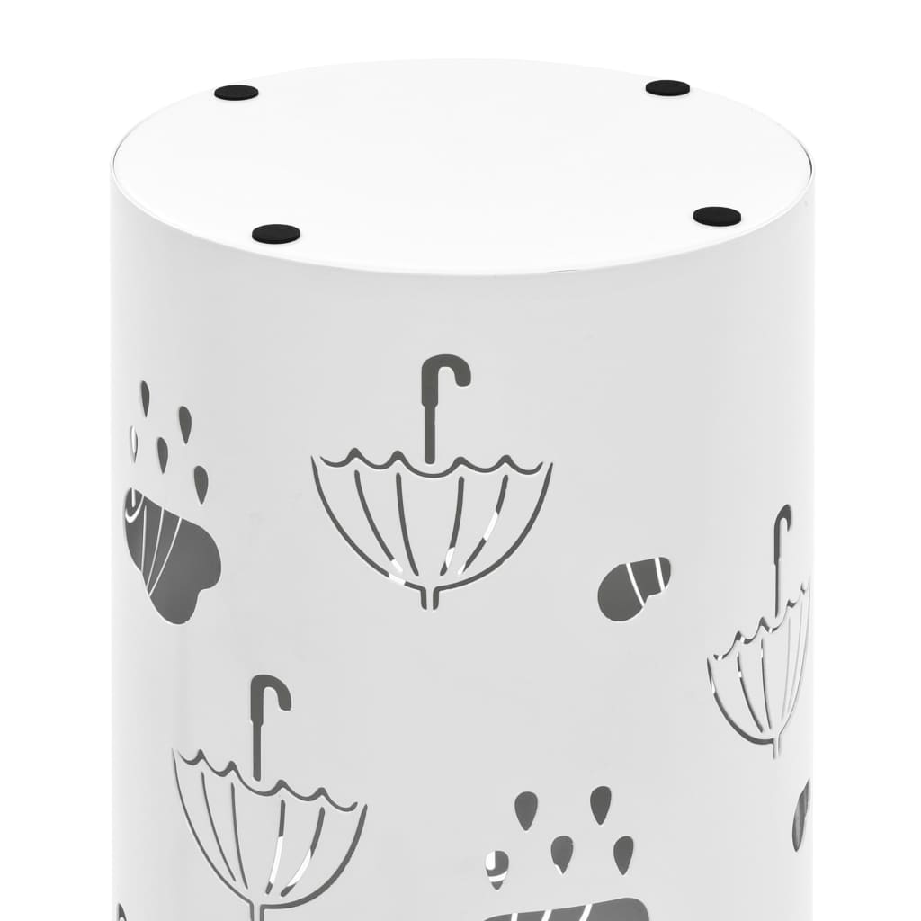 Ομπρελοθήκη με Σχέδιο Ομπρέλες Λευκή Ατσάλινη - PAKOBAZAAR