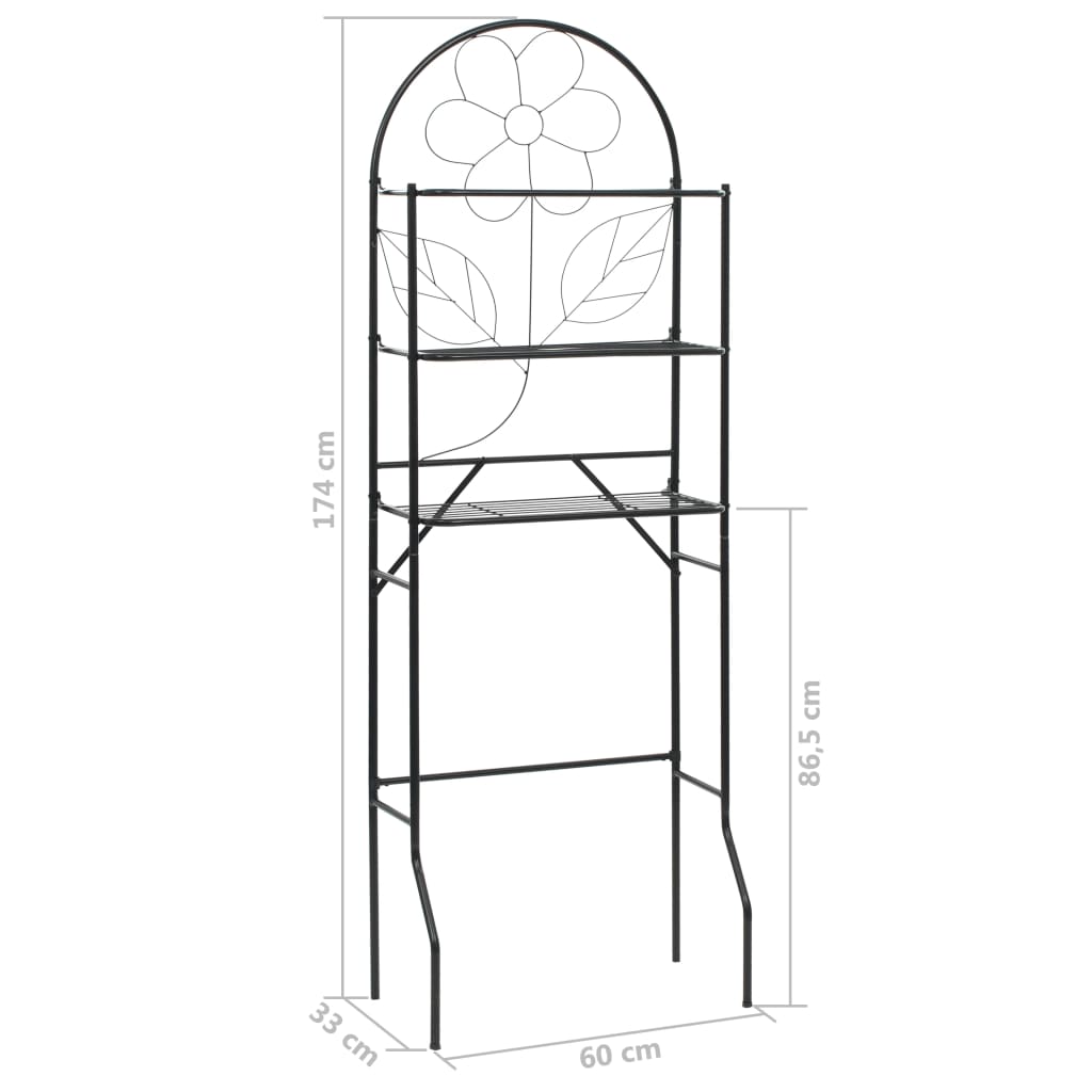 Ραφιέρα Μπάνιου Μαύρη 60 x 33 x 174 εκ. - PAKOBAZAAR