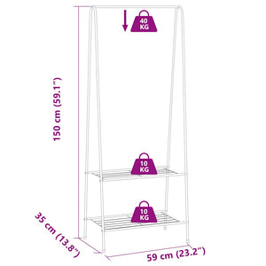 Κρεμάστρα Ρούχων Δαπέδου Λευκή 59 x 35 x 150 εκ. - PAKOBAZAAR