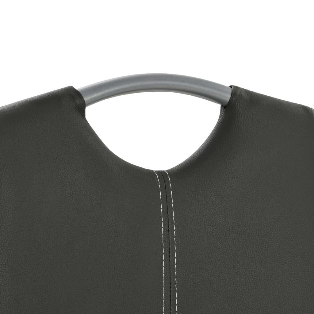 Καρέκλες Τραπεζαρίας «Πρόβολος» 4 τεμ. Γκρι από Συνθετικό Δέρμα - PAKOBAZAAR