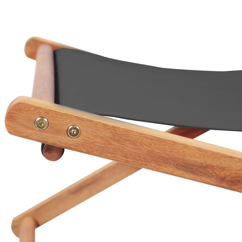 Σεζλόνγκ Πτυσσόμενη Γκρι Υφασμάτινη / Ξύλινος Σκελετός - Pakobazaar