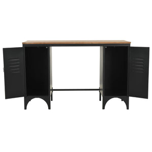 Γραφείο με Ντουλάπια 120 x 50 x 76 εκ. Μασίφ Ξύλο Ελάτης/Ατσάλι