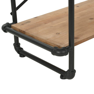 Βιβλιοθήκη 120 x 42 x 180 εκ. από Μασίφ Ξύλο Ελάτης / Ατσάλι - Pakobazaar