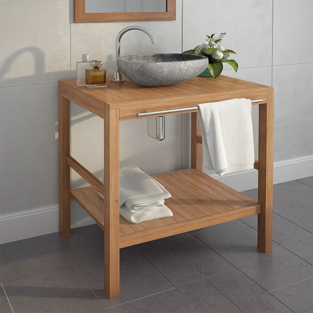 Έπιπλο Μπάνιου 74 x 45 x 75 εκ. από Μασίφ Ξύλο Teak - Pakobazaar
