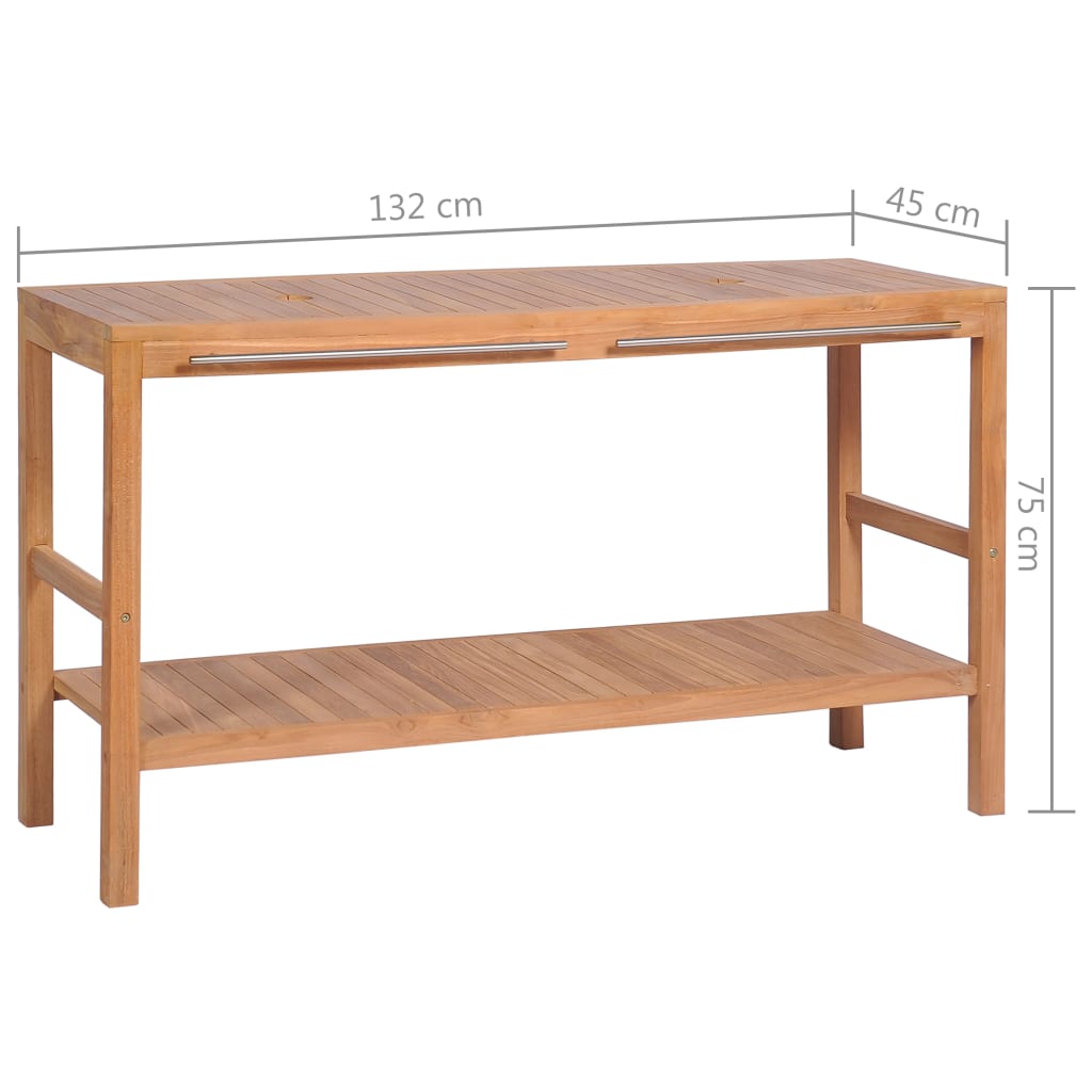 Έπιπλο Μπάνιου 132 x 45 x 75 εκ. από Μασίφ Ξύλο Teak - PAKOBAZAAR