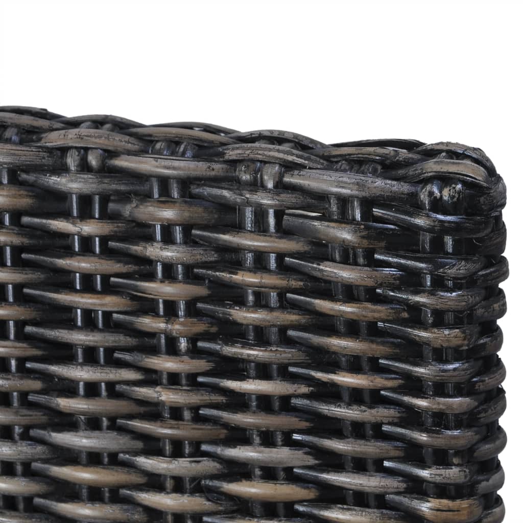 Καρέκλες Τραπεζαρίας 2 τεμ. Μαύρες από Ρατάν Kubu / Ξύλο Μαόνι - PAKOBAZAAR