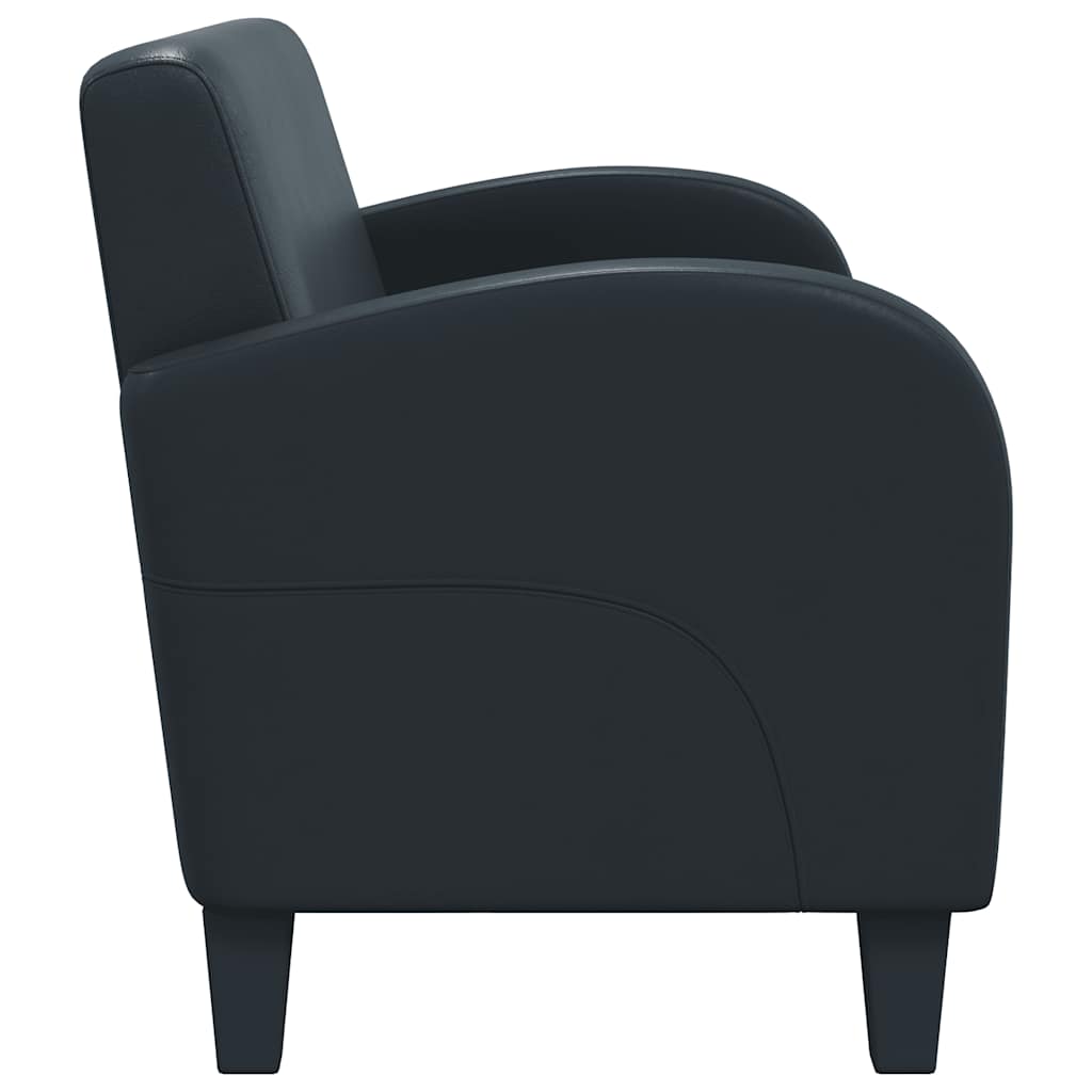 Σετ Καναπέδων 2 Τεμαχίων Μαύρο από Συνθετικό Δέρμα - Pakobazaar