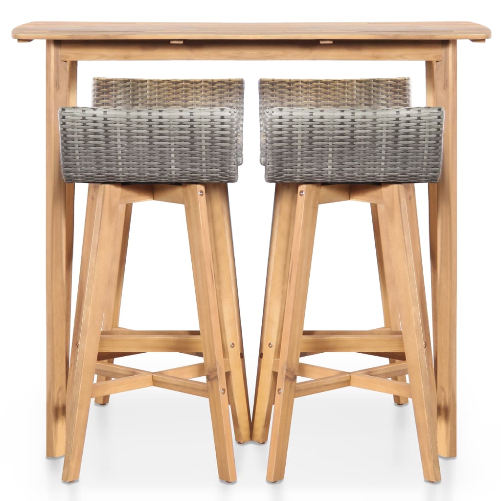 Σετ Τραπεζαρίας Εξωτερικού Χώρου 5 τεμ. από Μασίφ Ξύλο Ακακίας - Pakobazaar