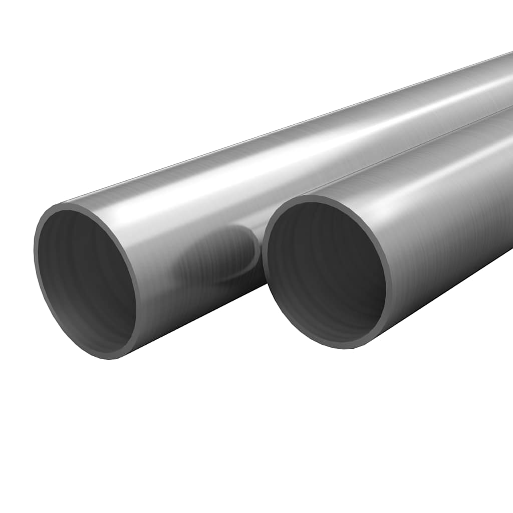 Σωλήνες 2 τεμ Στρογγυλοί V2A 1 μ/Ø42x1,8 χιλ Ανοξείδωτου Χάλυβα