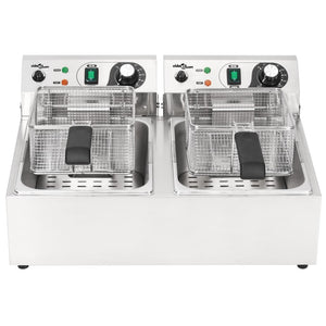 Φριτέζα Διπλή Ηλεκτρική 20 Λίτρα 6000 W από Ανοξείδωτο Ατσάλι
