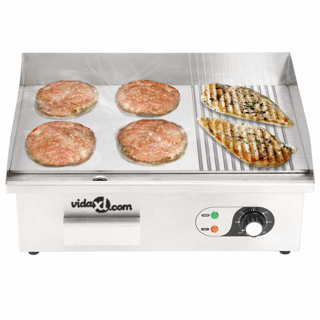 Πλάκα Ψησίματος Ηλεκτρική 3000 W 54x41x24 εκ. Ανοξείδωτο Ατσάλι