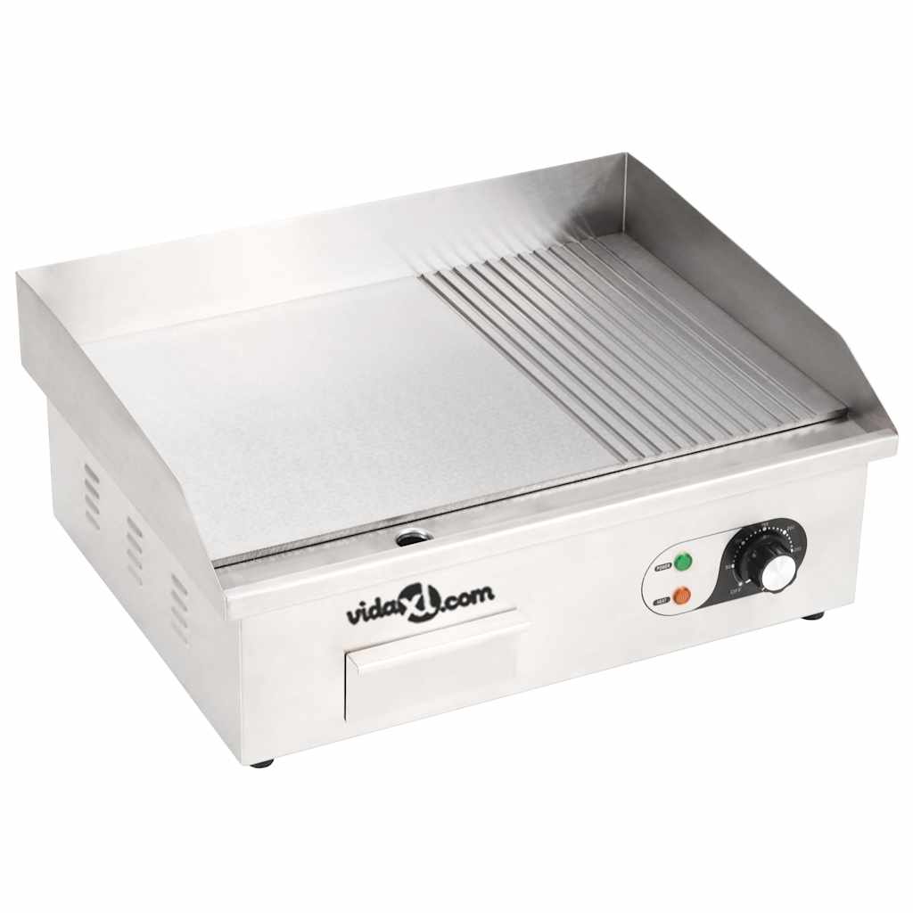 Πλάκα Ψησίματος Ηλεκτρική 3000 W 54x41x24 εκ. Ανοξείδωτο Ατσάλι