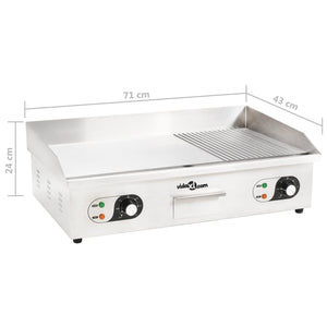 Πλάκα Ψησίματος Ηλεκτρική 4400 W 71x43x24 εκ. Ανοξείδωτο Ατσάλι