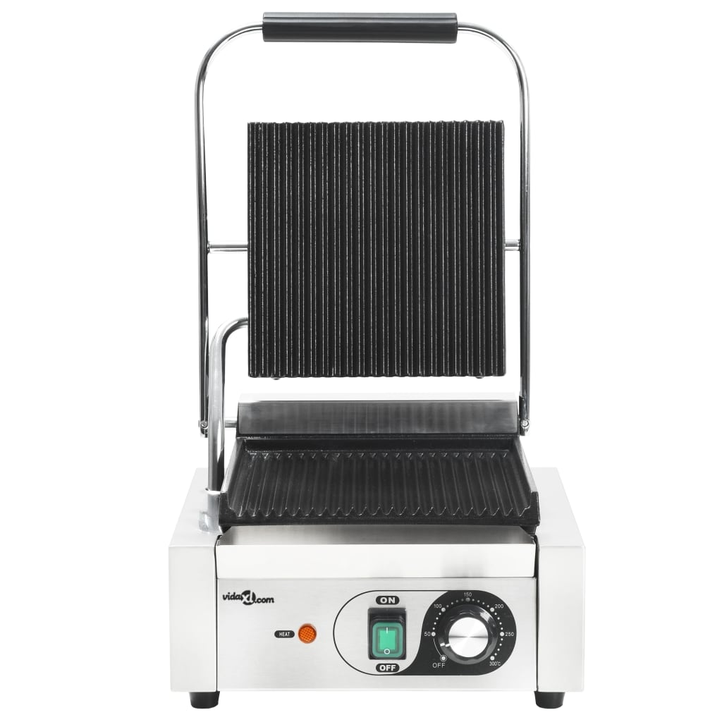 Τοστιέρα Ραβδωτή Panini 1800 W 31x30,5x20 εκ. Ανοξείδωτο Ατσάλι - Pakobazaar