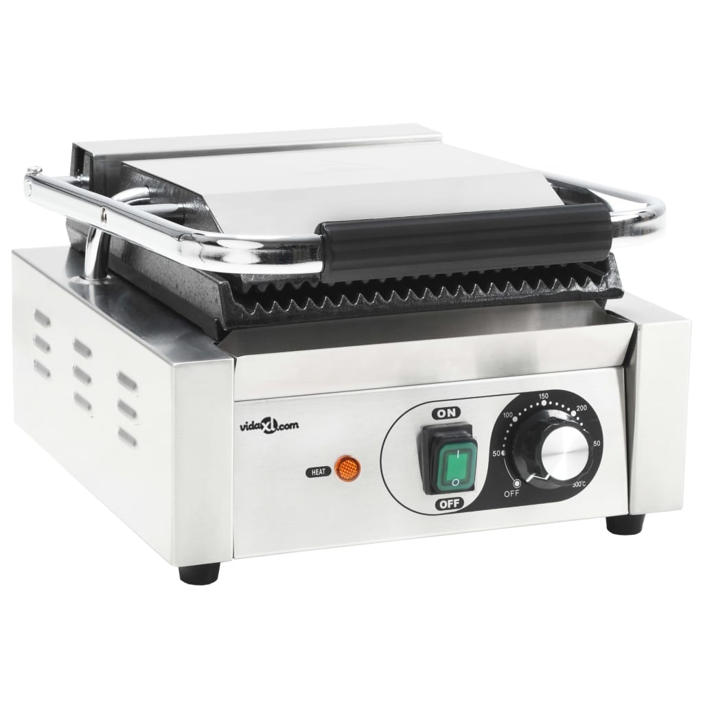 Τοστιέρα Ραβδωτή Panini 1800 W 31x30,5x20 εκ. Ανοξείδωτο Ατσάλι - Pakobazaar