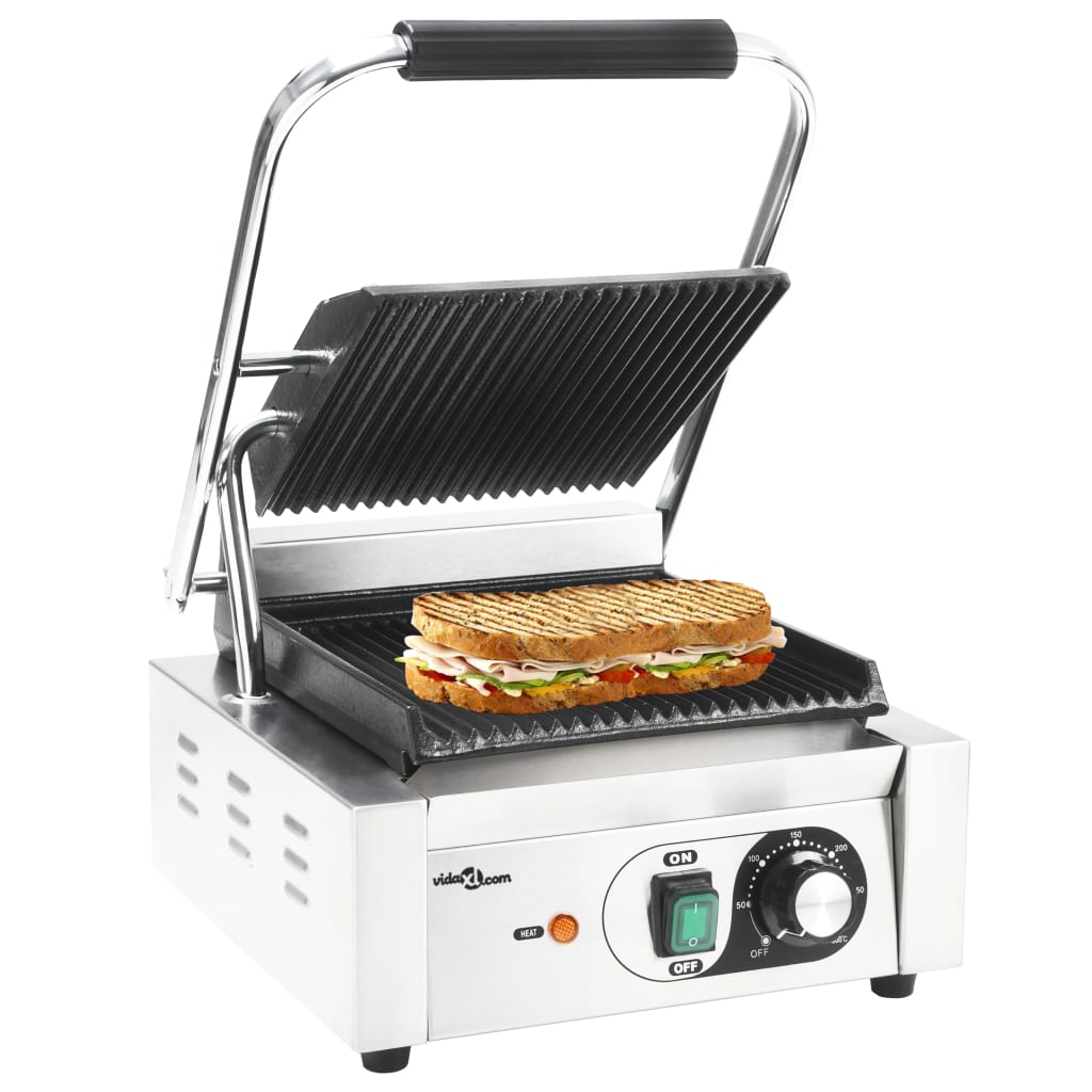 Τοστιέρα Ραβδωτή Panini 1800 W 31x30,5x20 εκ. Ανοξείδωτο Ατσάλι - Pakobazaar