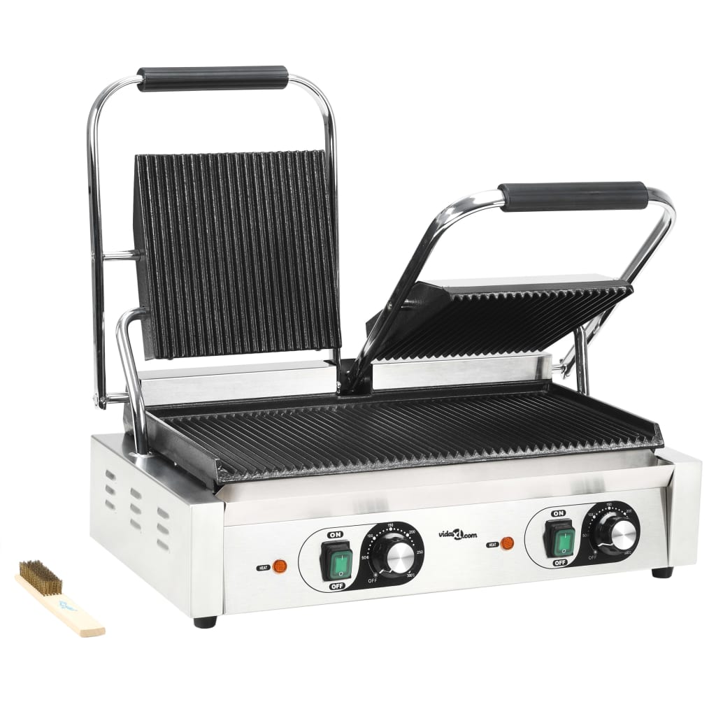 Τοστιέρα Διπλή Ραβδωτή Panini 3600 W 57 x 30,5 x 20 εκ. - Pakobazaar