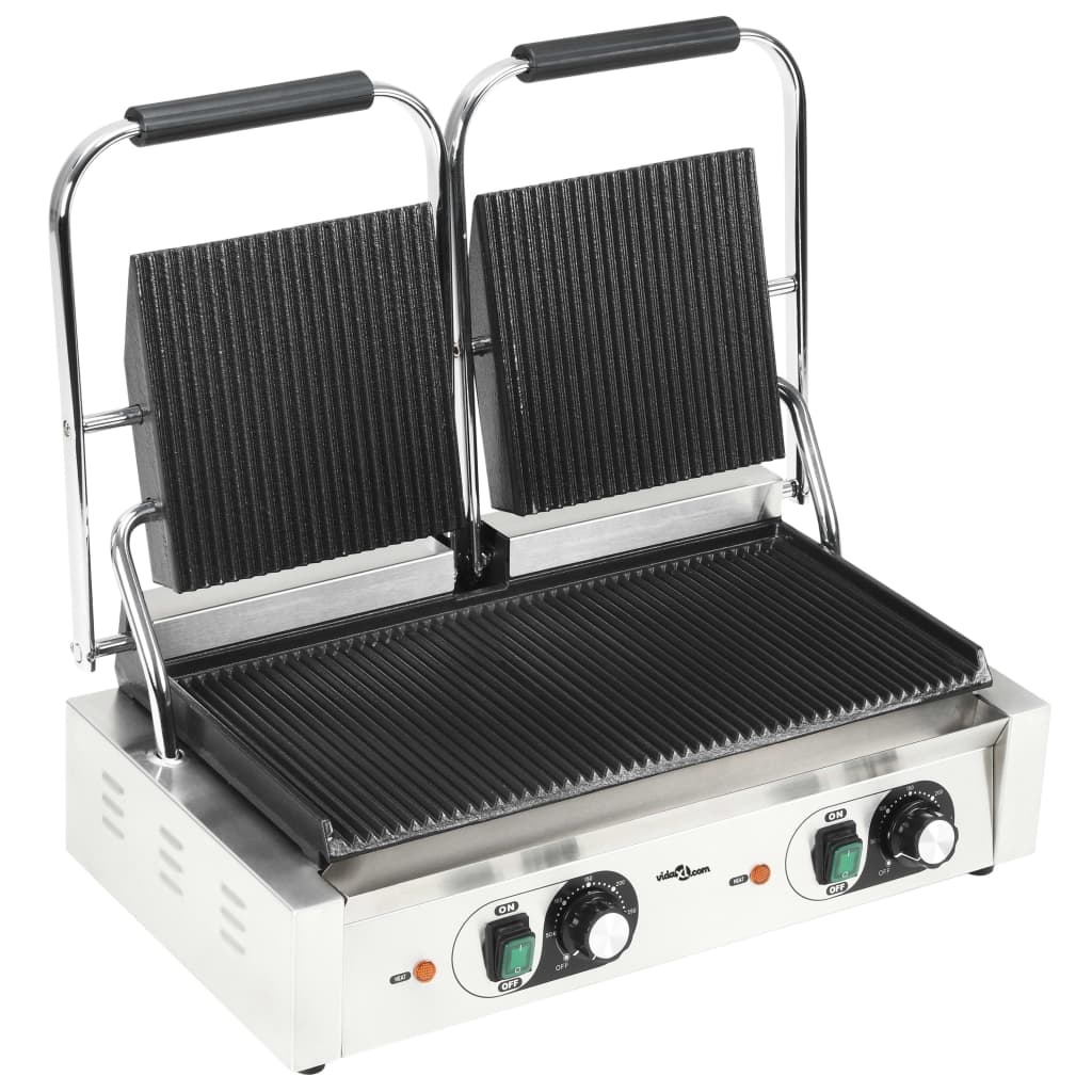 Τοστιέρα Διπλή Ραβδωτή Panini 3600 W 57 x 30,5 x 20 εκ. - Pakobazaar