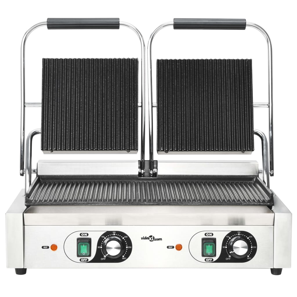 Τοστιέρα Διπλή Ραβδωτή Panini 3600 W 57 x 30,5 x 20 εκ. - Pakobazaar