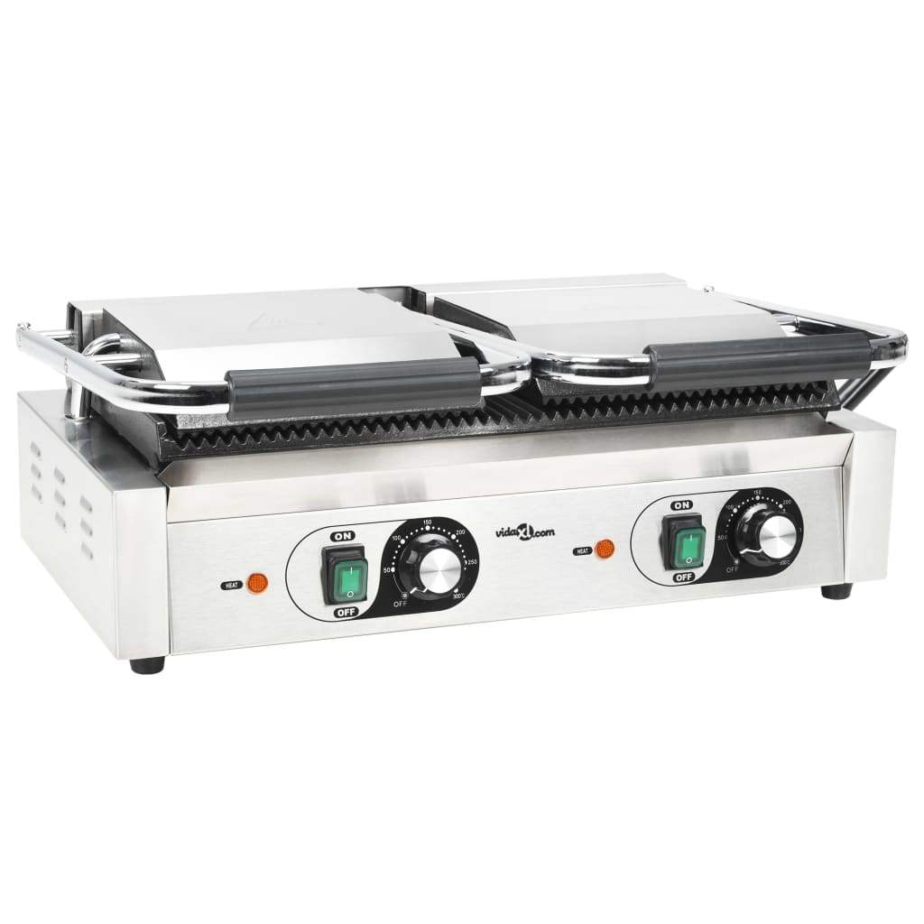 Τοστιέρα Διπλή Ραβδωτή Panini 3600 W 57 x 30,5 x 20 εκ. - Pakobazaar
