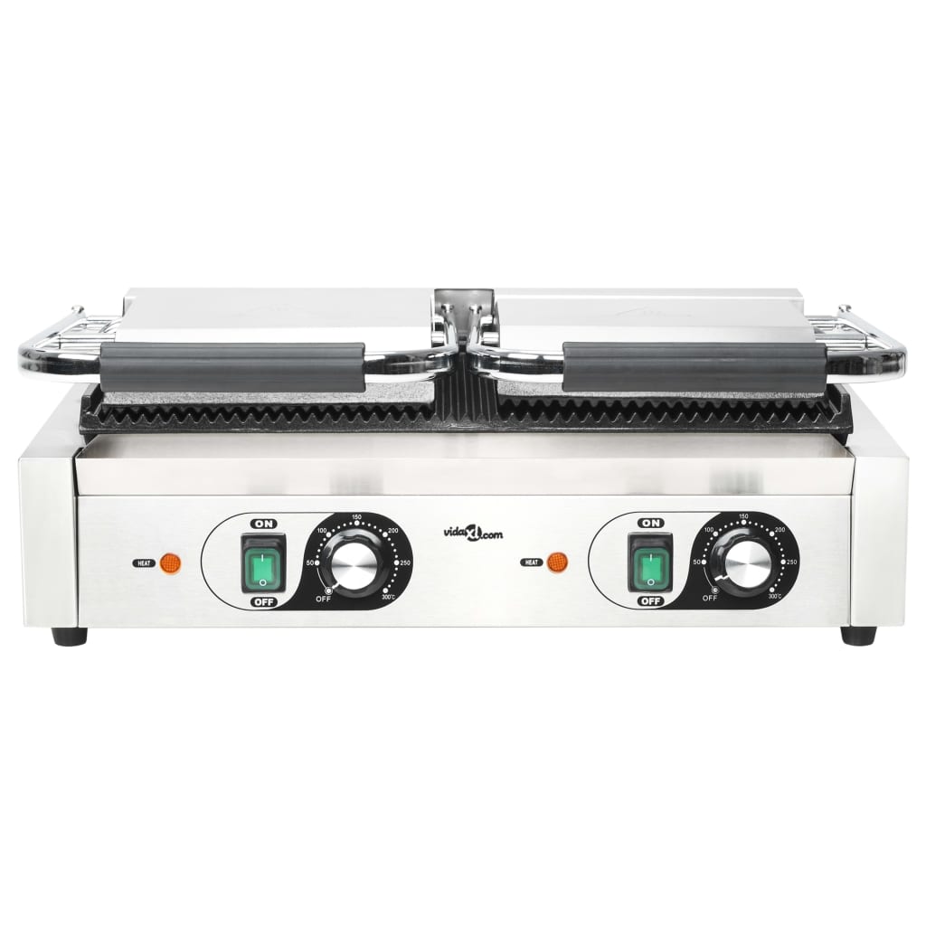 Τοστιέρα Διπλή Ραβδωτή Panini 3600 W 57 x 30,5 x 20 εκ. - Pakobazaar