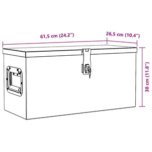 Κουτί Αποθήκευσης Ασημί 61,5 x 26,5 x 30 εκ. Αλουμινίου - PAKOBAZAAR