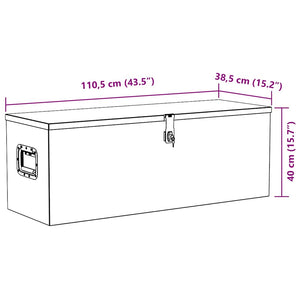Κουτί Αποθήκευσης Ασημί 110,5 x 38,5 x 40 εκ. Αλουμινίου - PAKOBAZAAR