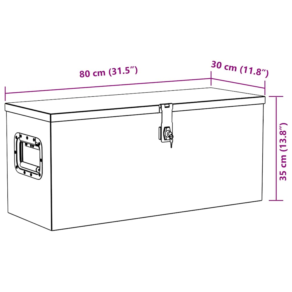 Κουτί Αποθήκευσης Τραπεζοειδές Ασημί 70x24x42 εκ. Αλουμινίου - PAKOBAZAAR