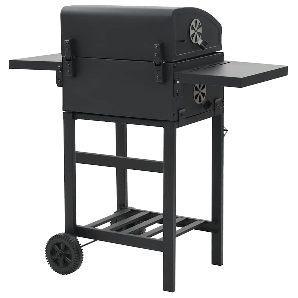Ψησταριά Κάρβουνου / BBQ Μαύρη με Κάτω Ράφι - Pakobazaar