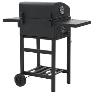 Ψησταριά Κάρβουνου / BBQ Μαύρη με Κάτω Ράφι - Pakobazaar