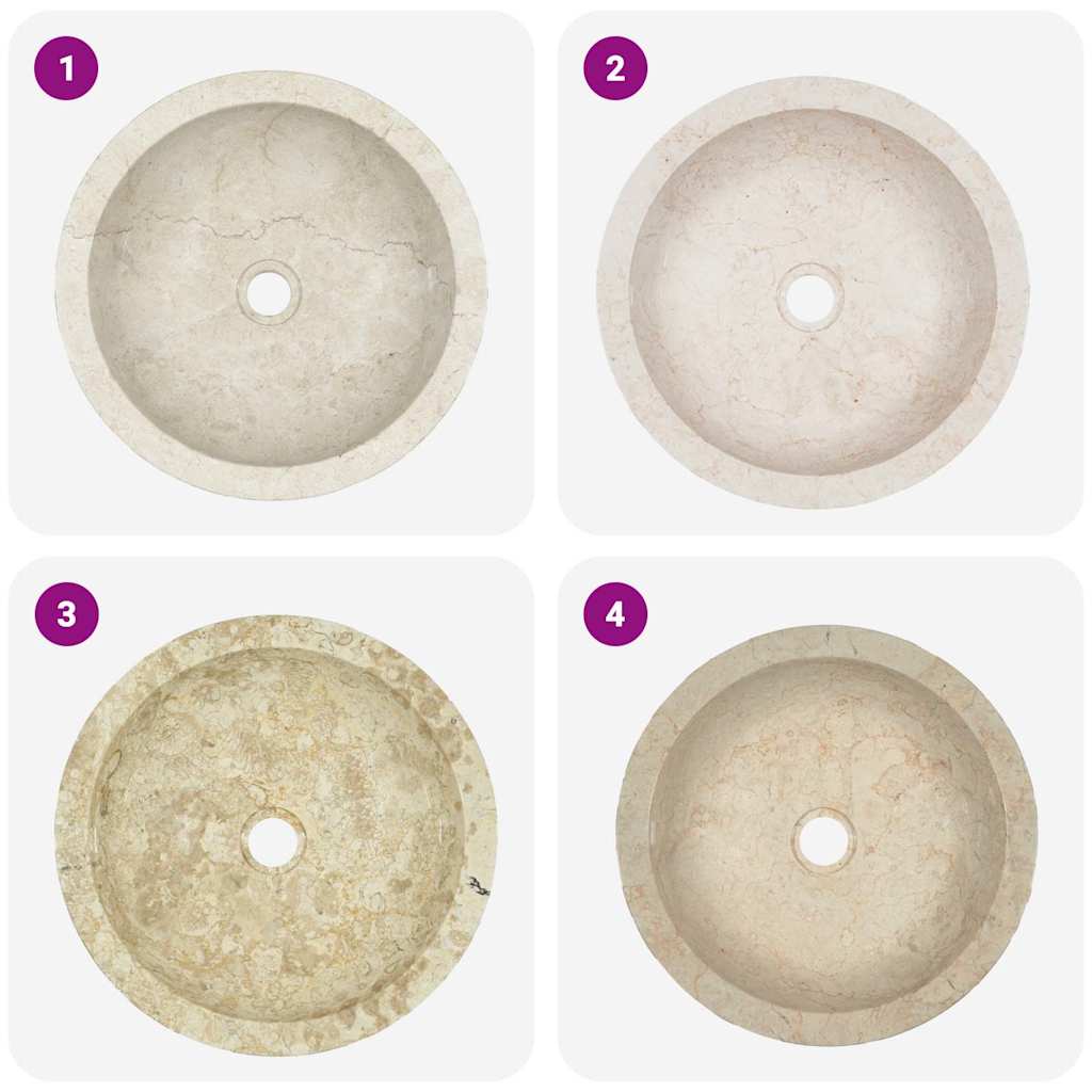 Νιπτήρας Κρεμ 40 x 12 εκ. Μαρμάρινος - PAKOBAZAAR