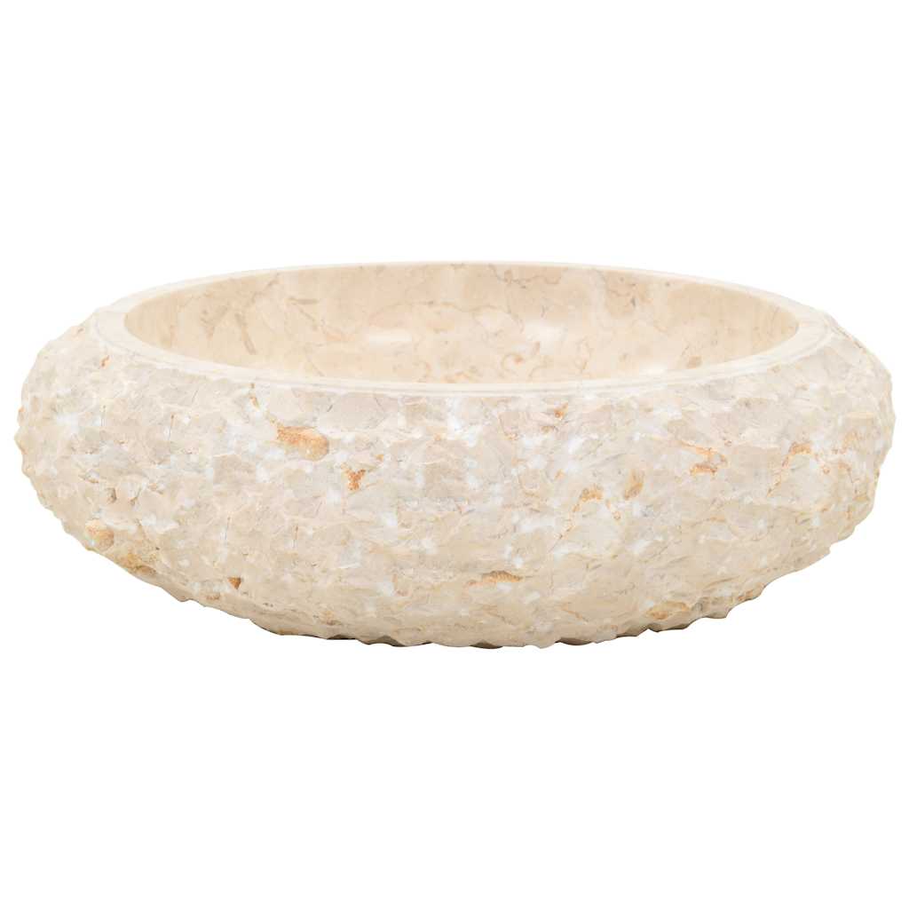 Νιπτήρας Κρεμ 40 x 12 εκ. Μαρμάρινος - PAKOBAZAAR