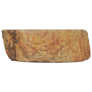 Νιπτήρας Απολίθωμα Κρεμ 45 x 35 x 15 εκ. Πέτρινος - PAKOBAZAAR