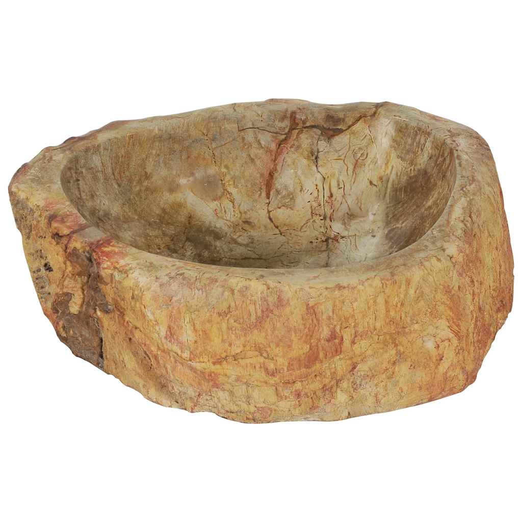 Νιπτήρας Απολίθωμα Κρεμ 45 x 35 x 15 εκ. Πέτρινος - PAKOBAZAAR