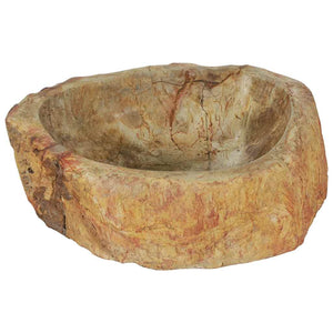 Νιπτήρας Απολίθωμα Κρεμ 45 x 35 x 15 εκ. Πέτρινος - PAKOBAZAAR