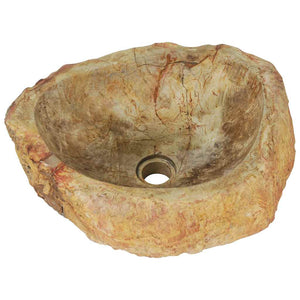 Νιπτήρας Απολίθωμα Κρεμ 45 x 35 x 15 εκ. Πέτρινος - PAKOBAZAAR